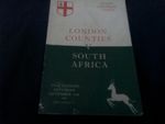 VINTAGE LONDON COUNTIES V SOUTH AFRICA PROGRAMME @ TWICKENHAM 10TH NOVEMBER 1951