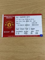 Manchester United v Coventry City Premier League Ticket Stub 5th February 2000