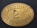 Bridge End WorkMens Club 2d Pub Token by William Leonard Medallist, Burberry St.