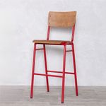 WOODEN BAR STOOL RED FRAME STOOL BREAKFAST BAR STOOL COUNTER STOOL