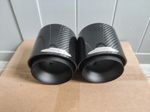 2 x MINI JCW Style Gloss Black Carbon Fibre Exhaust Tips (F54/F55/F56/F57/F60)