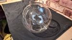 LARGE CLEAR GLASS GLOBE SHADE PARAFFIN OIL ELECTRIC LAMP LIGHT 19.5cm x 17.6cm