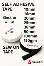 VELCRO® Sticky Velcro Tape Self Adhesive Hook & Loop Genuine Sew On Strips Tape