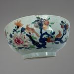Antique 18th Century Qing Chinese Porcelain Bowl Birds & Fruit Imari