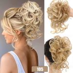 messy bun hair piece scrunchie updo cover curly hair extensions real human hair