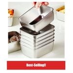 Stainless Steel Food Storage Containers Set 6-Piece With Lids Stackable