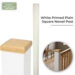 White Primed Square Newel Post 1500mm x 90mm Full/Half
