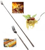 Stainless Steel Telescopic Extending Dinner Fork Novelty Kitchen Tool