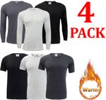 3, 4 Pack Mens Thermal Long Sleeves Shirts Top Winter Warm Long Johns Vest