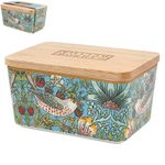 Butter Dish William Morris Strawberry Thief Ceramic Storage Dish Wooden Lid
