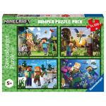 Ravensburger Minecraft Jigsaw Puzzle Bumper Pack 4 x 100 Pieces For Kids Ages 5+