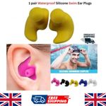 Waterproof Silicone Swim Ear Plugs for Swimmers Adult Earplugs 1Pair NEW 2025