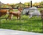 24ft Long Garden Fence with Gate Animal Barrier Rustproof Metal Fencing Border
