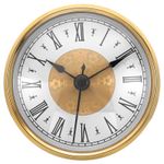 3.1"/80mm Dia Quartz Roman Clock Insert, Fit 75mm/3", Gold Tone, Style 18, 1 Pcs