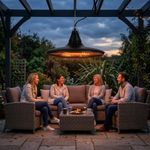 Garden Electric Heater Patio Ceiling Hanging Halogen Infrared Light 1500W