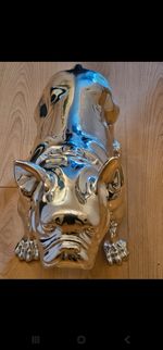 French Bulldog. Chrome Plated. Life Size , 2 Very Faint Scratches, Gorgeous