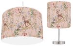 BAMBI WOODLAND FLORAL PINK  Ceiling Drum Shade , Stick Lamp or Bundle  ,Reusable