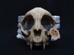 Cat Skull Half Face Mask – Gothic Halloween Costume, Fancy Dress, 3D Printed Bon