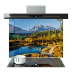 Kitchen Glass Splashback Toughened Tile Cooker ANY SIZE Peak Lake Sky WxH