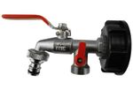 IBC Tank adapter S60X6 to DOUBLE OUTLET  brass Easy Turn Lever Tap Click On /Off