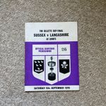The Gillette Cricket Cup Final 1970 Sussex vs Lancashire Programme 