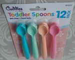 12  BABY WEANING FEEDING SPOONS BPA FREE Plastic Long Handles Toddler Infant Kid