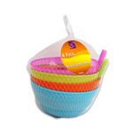 4 x Sip-a-bowl Cereal Bowl for Kids Plastic Soup Bowl with Built in Straw