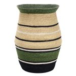 Seagrass Basket - Olive Stripes Great Storage Accessory Stylish Home Decor