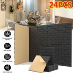24x Self-adhesive Acoustic Wall Panel Tiles Studio Sound Proofing Insulation Pad