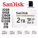 32 64 128 256 512GB High Endurance Micro SD Memory Card Class 10 100MB/s