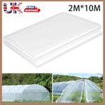 2M x 10M Heavy Duty Polythene Sheeting, Extra-Thick Clear Garden Grow Polytunnel