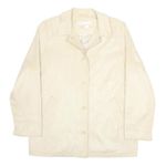 SPORT Womens Beige Button Jacket UK 16 Polyester Plain Classic Outerwear