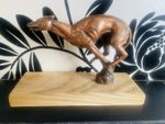 Antique Solid Bronze Greyhound Statue. Mascot. Car bonnet mascot. Racing. Dog