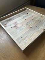 Rustic Solid wood square serving trays decorative trays handmade reclaimed wood