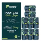 120 x Dog Poo Bags Pets Large Strong Plant Based 100% Compostable Poop Bags