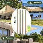 Sunshade Sail Pole 250cm Galvanised Steel Garden Shade Sail Support Post