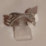 Sterling Silver Triple Overlappping Cage Ring 925 Sterling Silver CubicZirconia