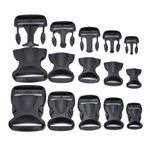 Side Release Buckle Clip Black Plastic 16mm 20mm 25mm 32mm 38mm 50mm for Webbing