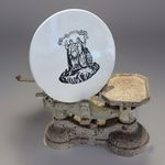 Antique Victorian Cast Iron Balance Scales Justitia Et Fides China Plate c1900