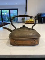 Antique Copper Railway / Marine Type Kettle Unusual Square Form 23cmX23cm Decor