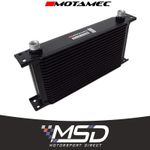 Oil Cooler 19 Row - 235mm Matrix - 1/2 BSP - Black Alloy - Motamec
