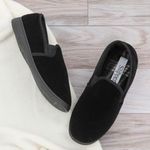 The Slipper Company Mens Slippers Black Adults Full Velour On Gripped SIZE