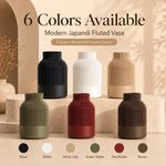 Japandi Fluted Decorative Vase for Dried Flowers, Pampas Grass & Modern Home