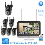 8MP CCTV Home Outdoor Security AUDIO Camera System 12"Monitor 16CH NVR With 1TB 