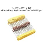 R140 1/4W 1/2W 1 2 3W High Voltage Glass Glaze Resistance 6.2M-100M Mbps 10PCS