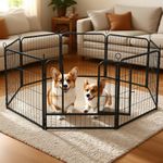 6/8 Panel Dog Pen Pet Puppy Playpen Metal Exercise Play Fence for Indoor Outdoor