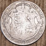 1915 King George V Half Crown Worn Condition 13.6 grams Sterling Silver 