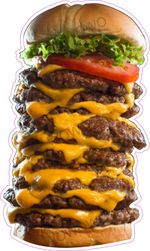 Catering van unit sticker Cheeseburger Stack trailer decal hot food sticker 6