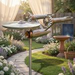 Star Garden Windmill Metal Iron Outdoor Garden Rotatable Motorcycle Windmill