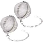 2 Pack Tea Ball Strainer – Stainless Steel Mesh Infuser for Loose Leaf Tea & Her